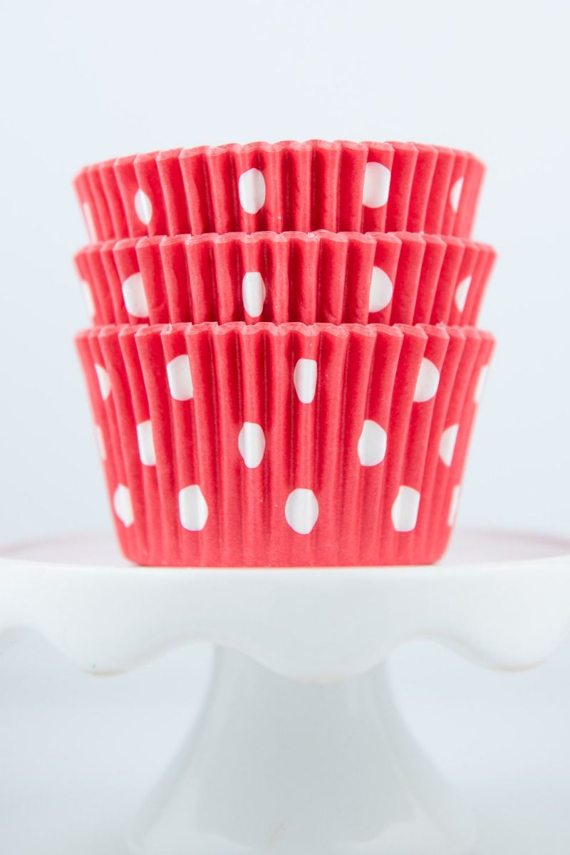 thumbnail image 2 of 50 Red Cupcake Liners – Standard Size Baking Cups – Candy Molds N More BC-33-50 2 of 3